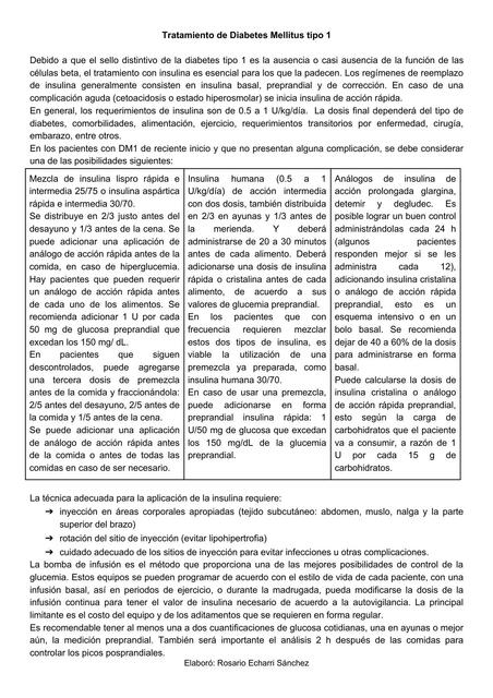 Tratamiento de Diabetes Mellitus tipo 1