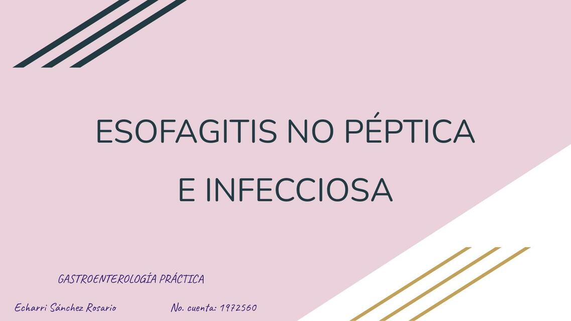 ESOFAGITIS NO PÉPTICA