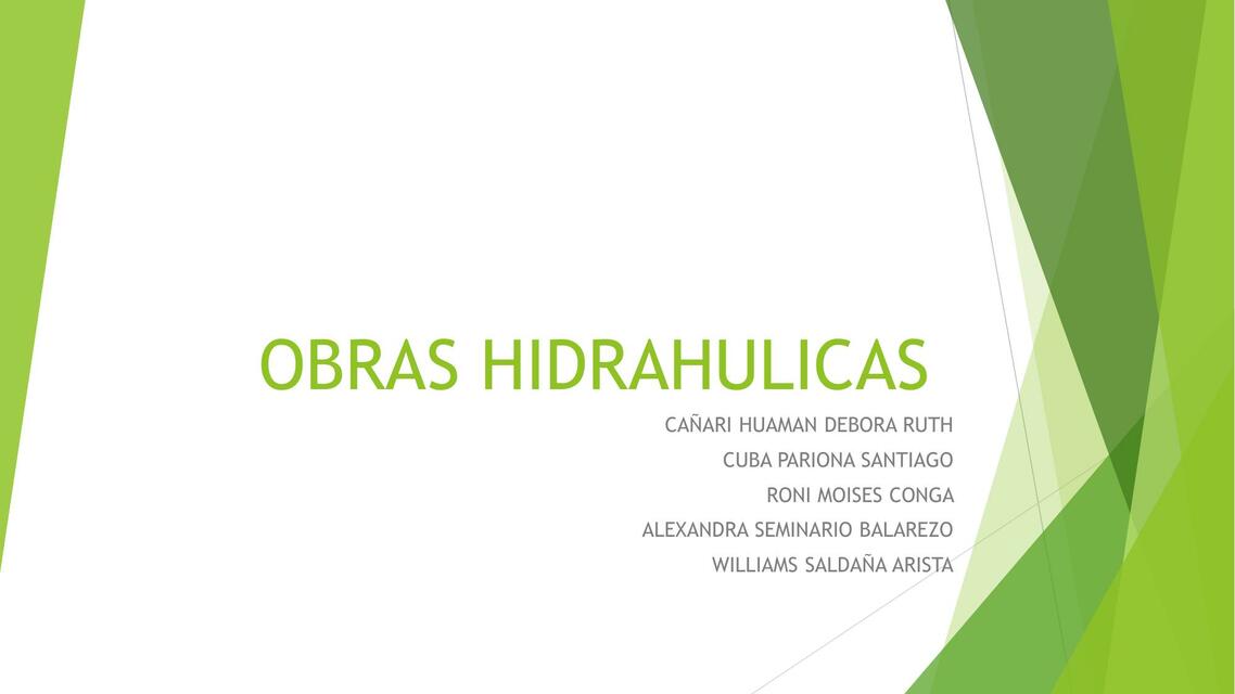 Obras Hidráulicas 