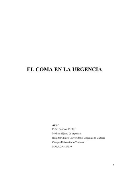 El Coma en la Urgencia 