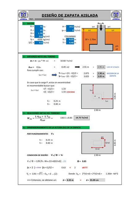 Diseño de Zapata Aislada 