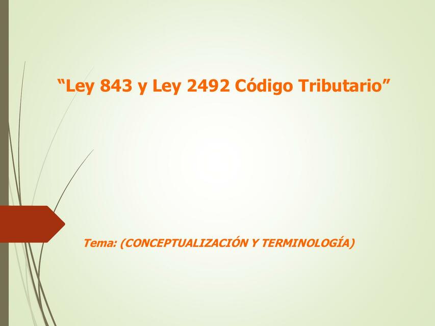 Ley 843 y Ley 2492 Código Tributario 