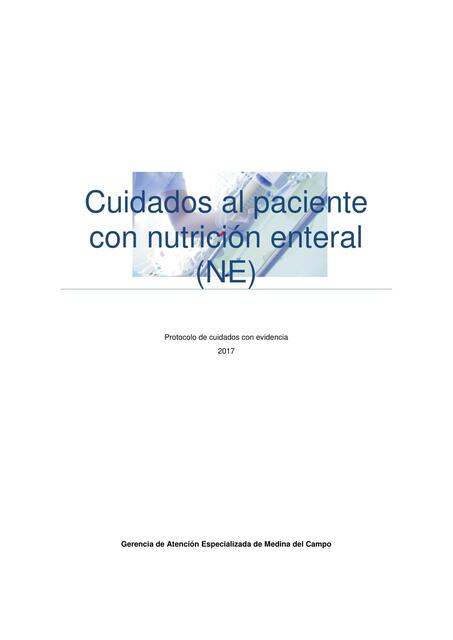 Cuidados al Paciente con Nutrición Enteral 