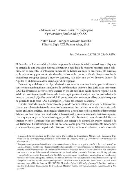 El Derecho en América Latina: Un Mapa para el Pensamiento Jurídico del Siglo XXI