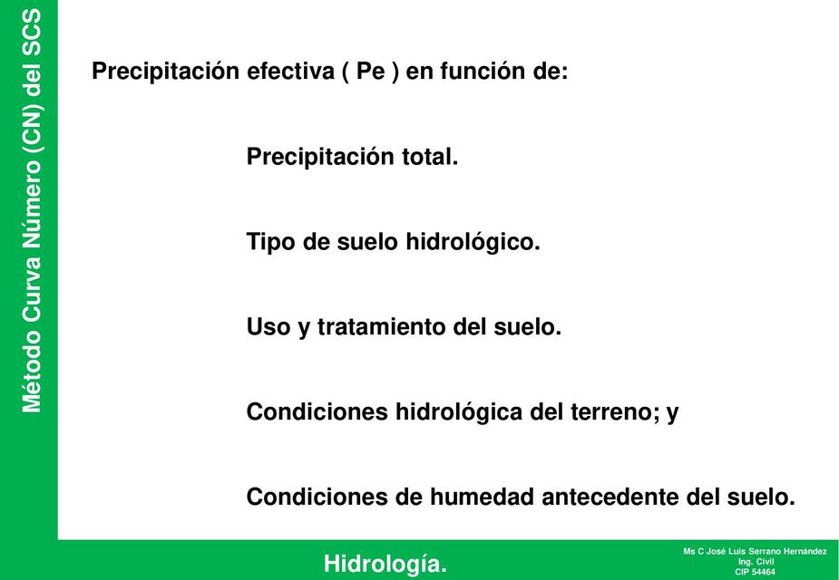 Metodo curva numero del SCS