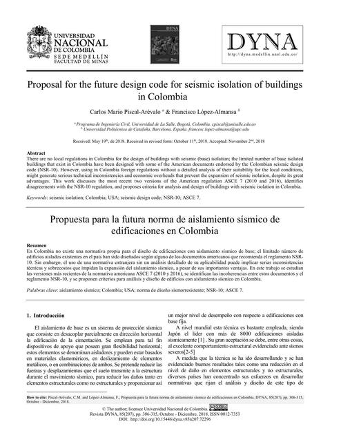 Propuesta para la futura norma de aislamiento sísmico de edificaciones en Colombia