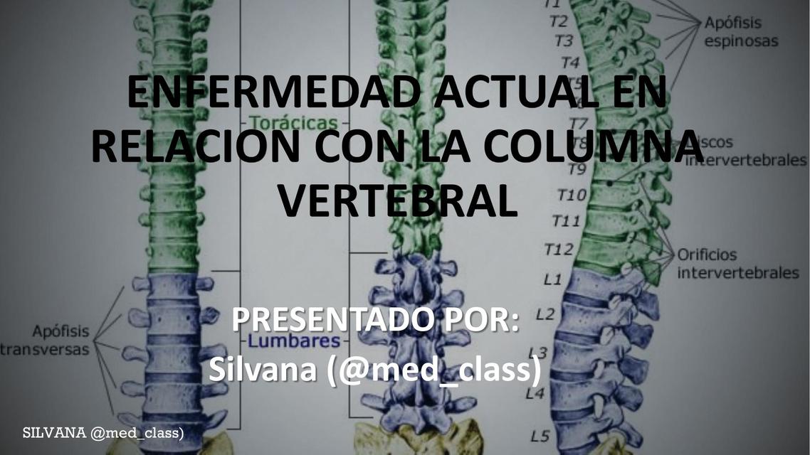 SEMIOLOGIA DE LA COLUMNA VERTEBRAL (osteoporosis y otras patologias)