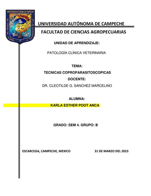 Técnicas coproparasitológicas 