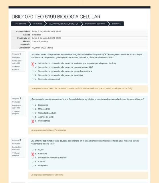 Biología celular Examen 