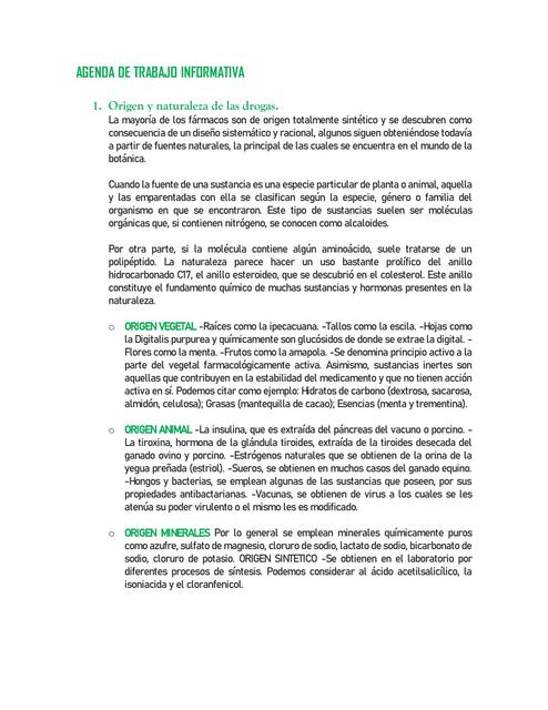 Agenda de trabajo informativo