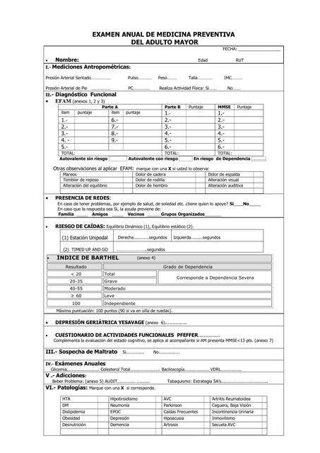 Examen Anual de Medicina Preventiva del Adulto Mayor | Elias Calei | uDocz