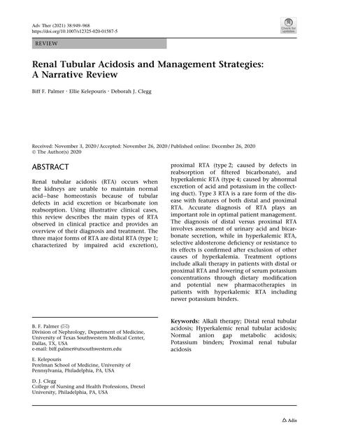 Acidosis Tubular