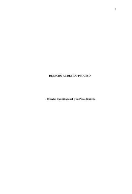 EL DEBIDO PROCESO DERECHO CONSTITUCIONAL