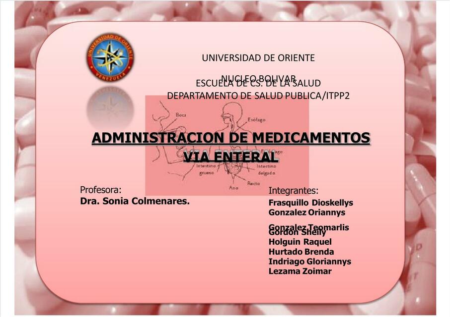 Administración de medicamentos vía enteral