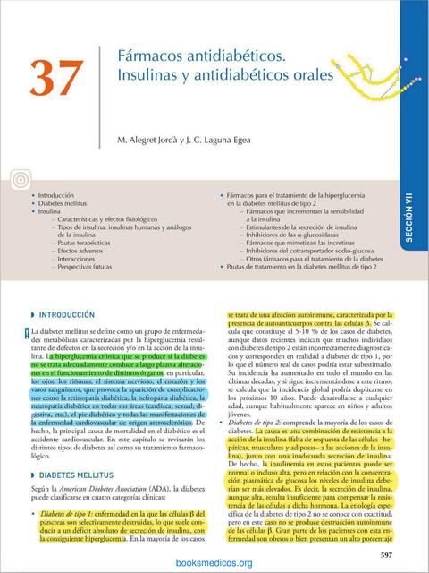 Fármacos Antidiabéticos. Insulinas y Antidiabéticos Orales