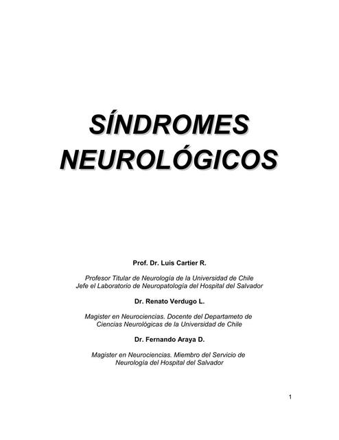 Síndromes neurologicos - Luis Cartier