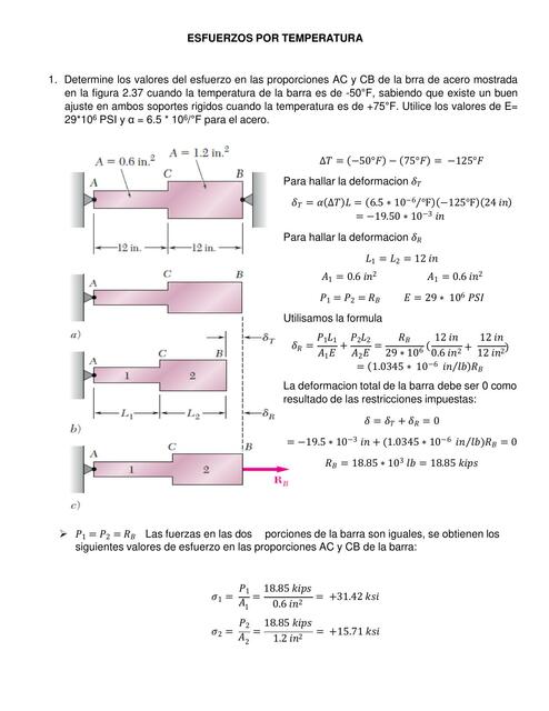 Esfuerzos por Temperatura