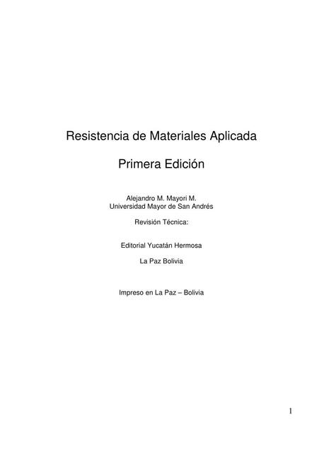 Resistencia de Materiales Aplicada