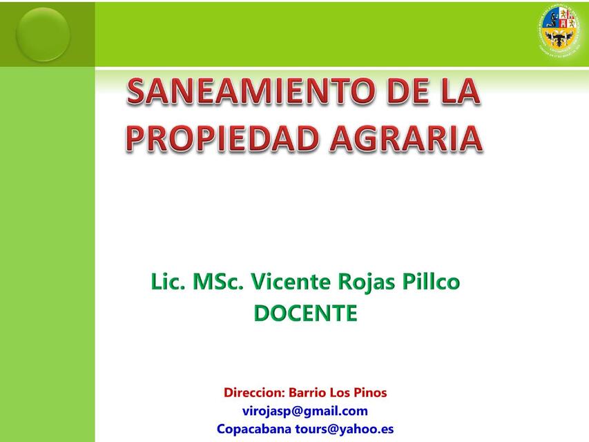 Saneamiento de la propiedad agraria