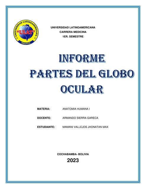 Informe Partes del Globo Ocular 