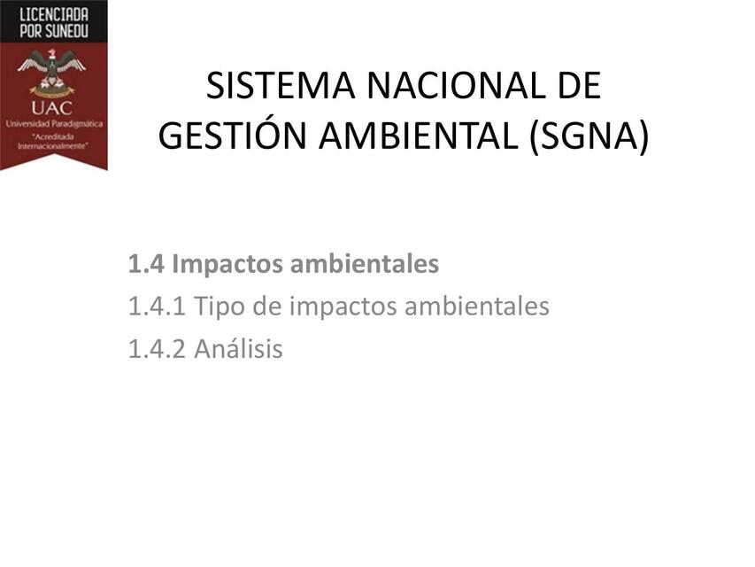 Sistema Nacional de Gestión Ambiental