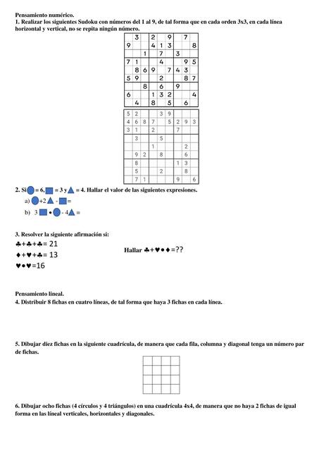 Ejercicios matematicos