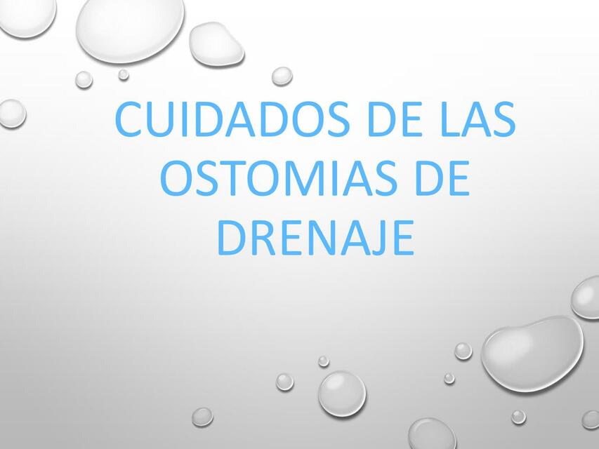 OSTOMIAS DRENAJE