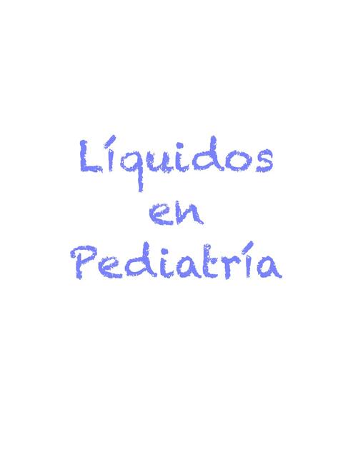 Líquidos en Pediatría apunte digital