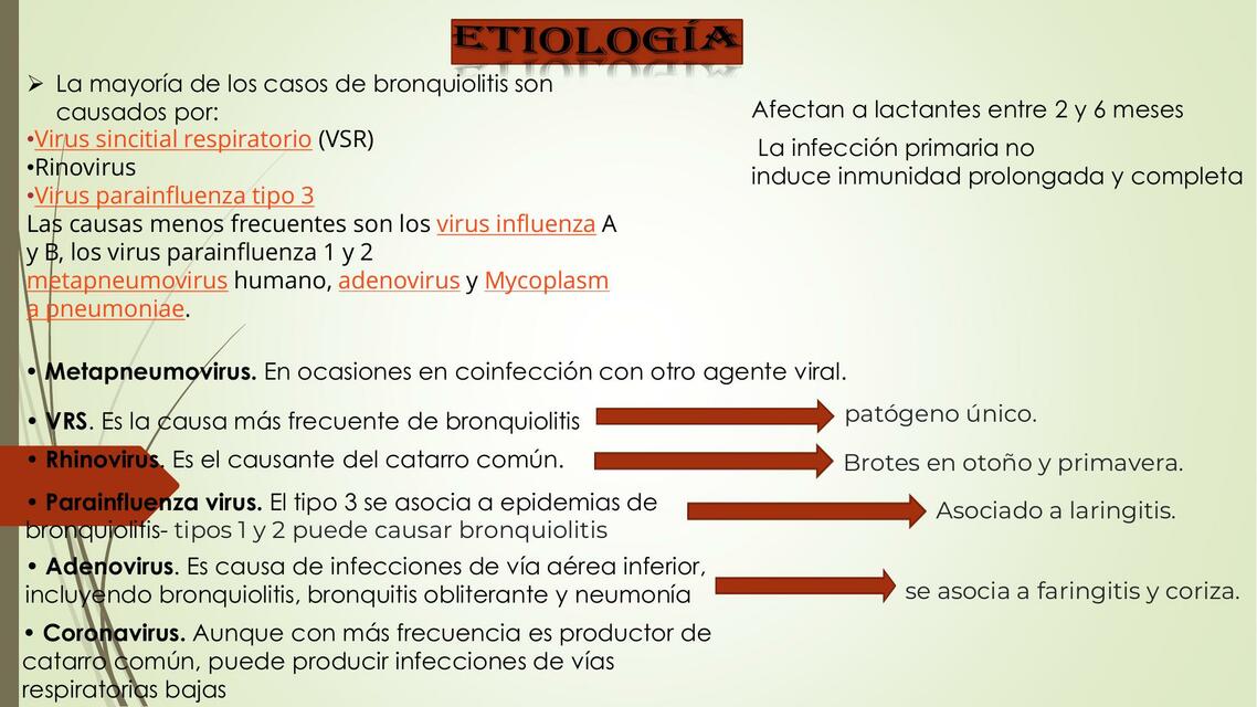 Etiología de bronquiolitis