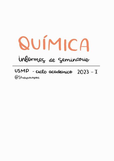 Informes de seminario Química  USMP