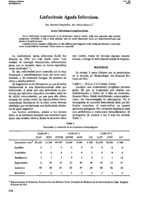 Linfocitosis  aguda infecciosa 