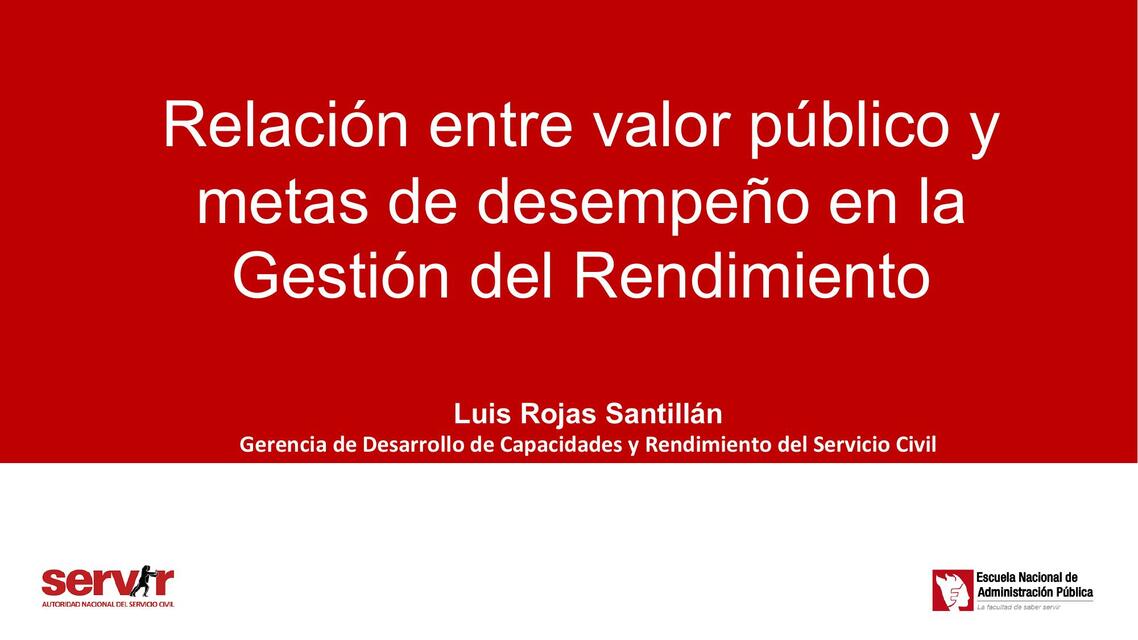 Relación entre Valor Público y Metas de Desempeño en la Gestión del Rendimiento