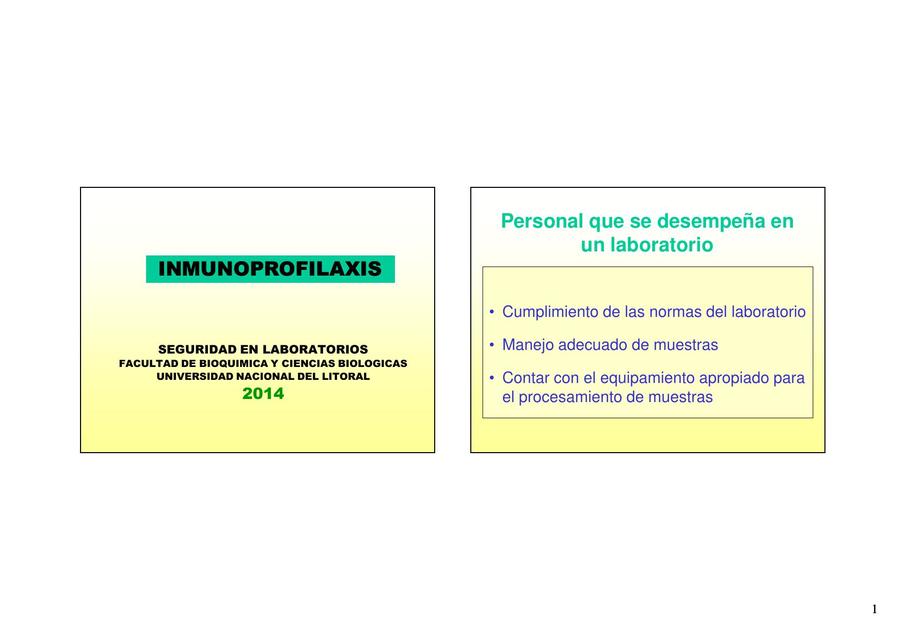 Inmunoprofilaxis | Elias Calei | uDocz