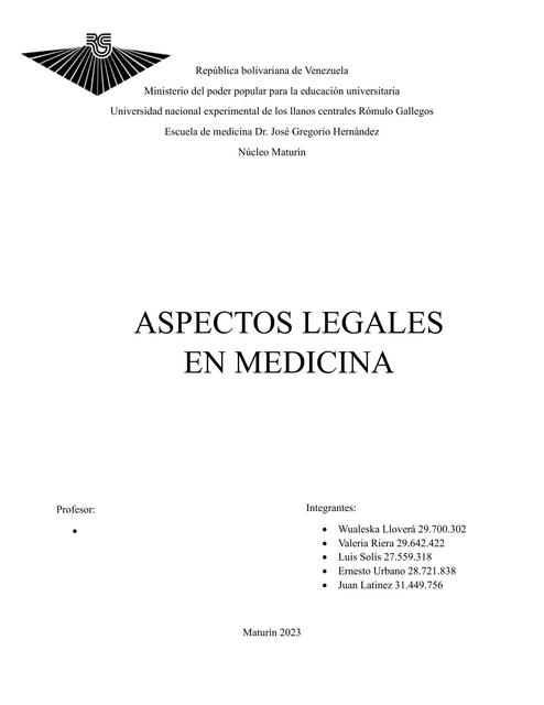 Aspectos legales en medicina 