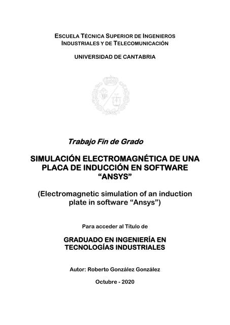 Simulación electromagnética de una placa de inducción en software ANSYS