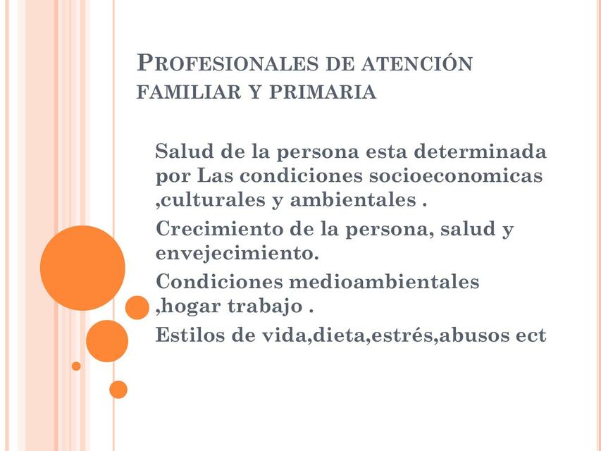 Profesionales de atencion familiar y primaria