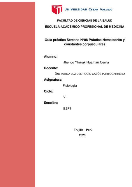 Práctica Hematocrito y Constantes Corpusculares 