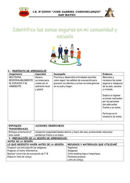 Identifico las Zonas Seguras en mi Comunidad y Escuela 