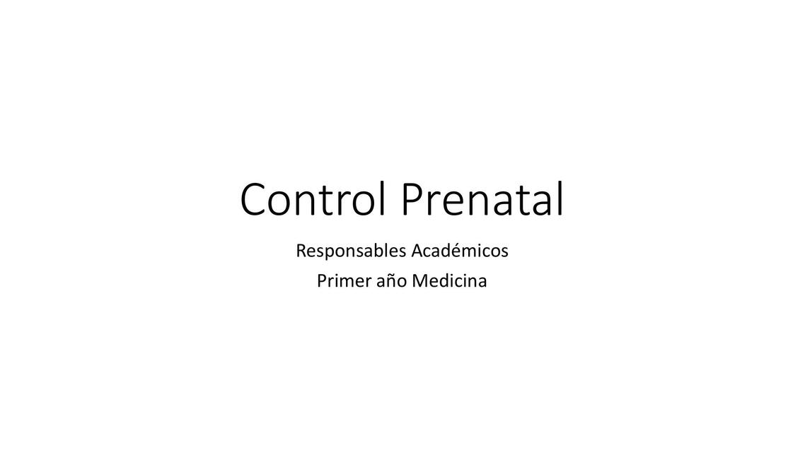 Control Prenatal 