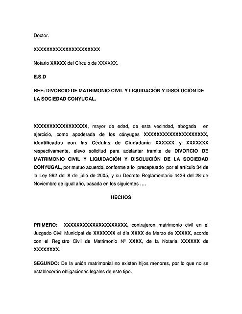 NOTARIA DISOLUCIÓN DE MATRIMONIO SIN HIJOS Y BIENES