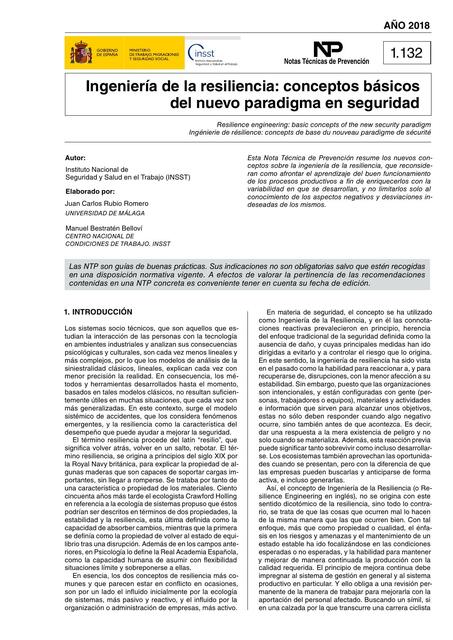 Ingeniería de la Resiliencia: Conceptos Básicos del Nuevo Paradigma en Seguridad