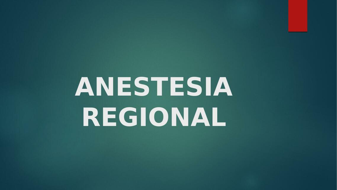 Anestesia regional