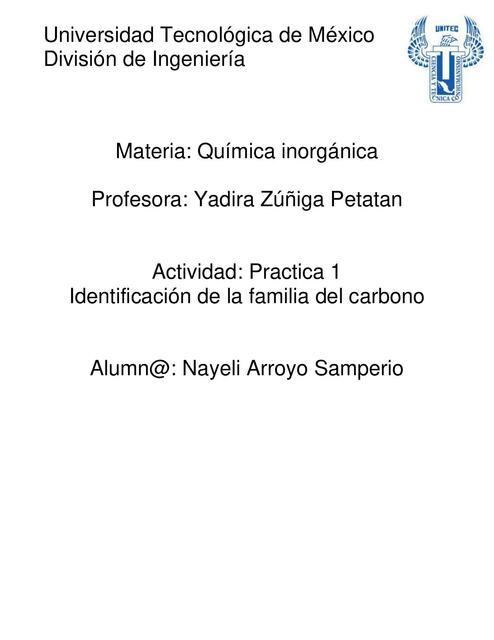 Determinación de los elementos de la familia del carbono 