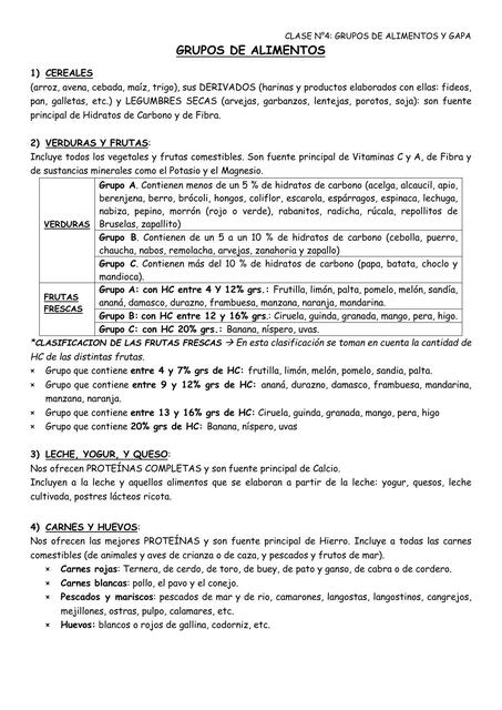 Grupos De Alimentos  y Guías  Alimentarias 