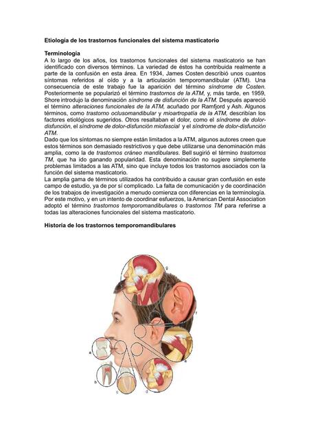 Etiología de los Trastornos Funcionales del Sistema Masticatorio ...