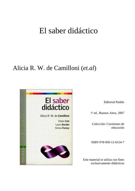 El saber didáctico 