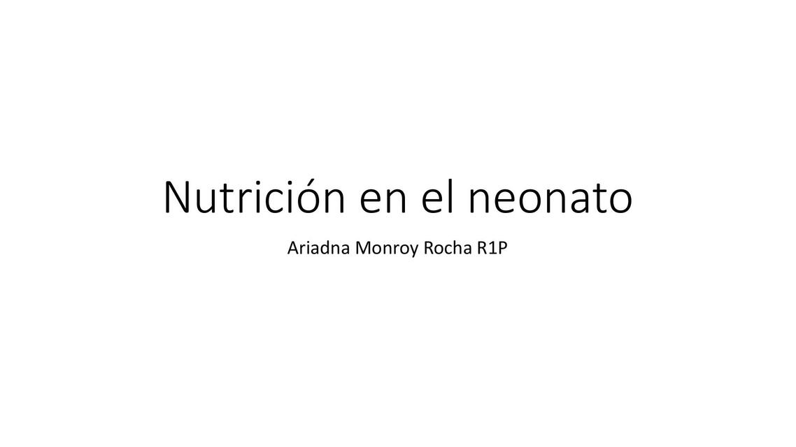 Alimentación del neonato