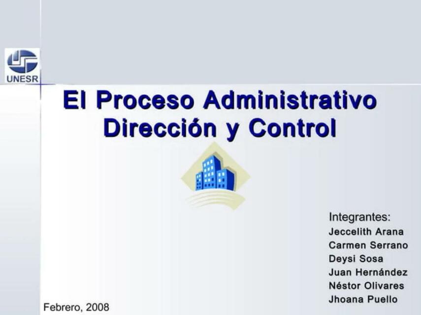 El Proceso Administrativo Dirección y Control 