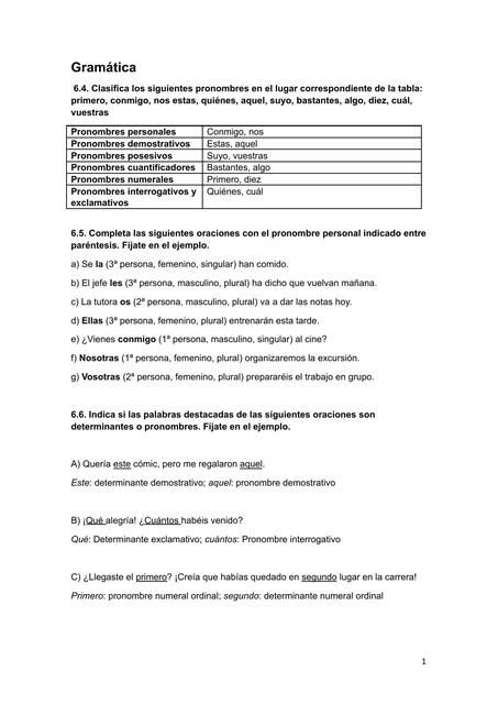 Ficha corregida de pronombres y determinantes*