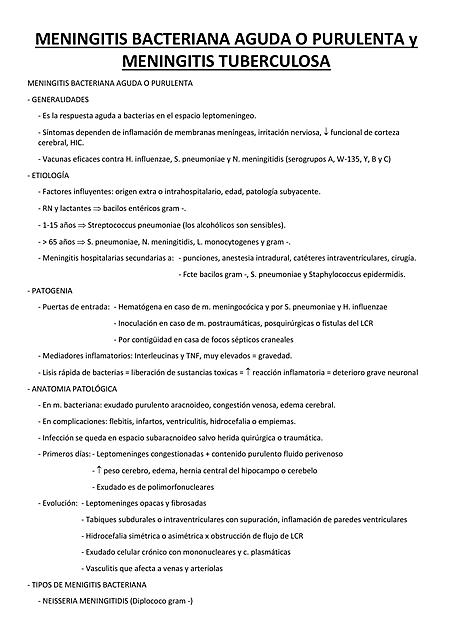 MENINGITIS BACTERIANA Y TUBERCULOSA RESUMEN